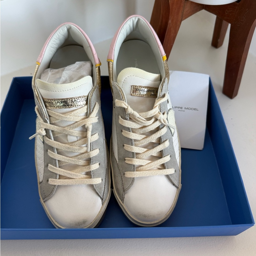 Phillip Modal Leather Sneakers – Size 38 (Brand New, Made in Italy) 🩷👟